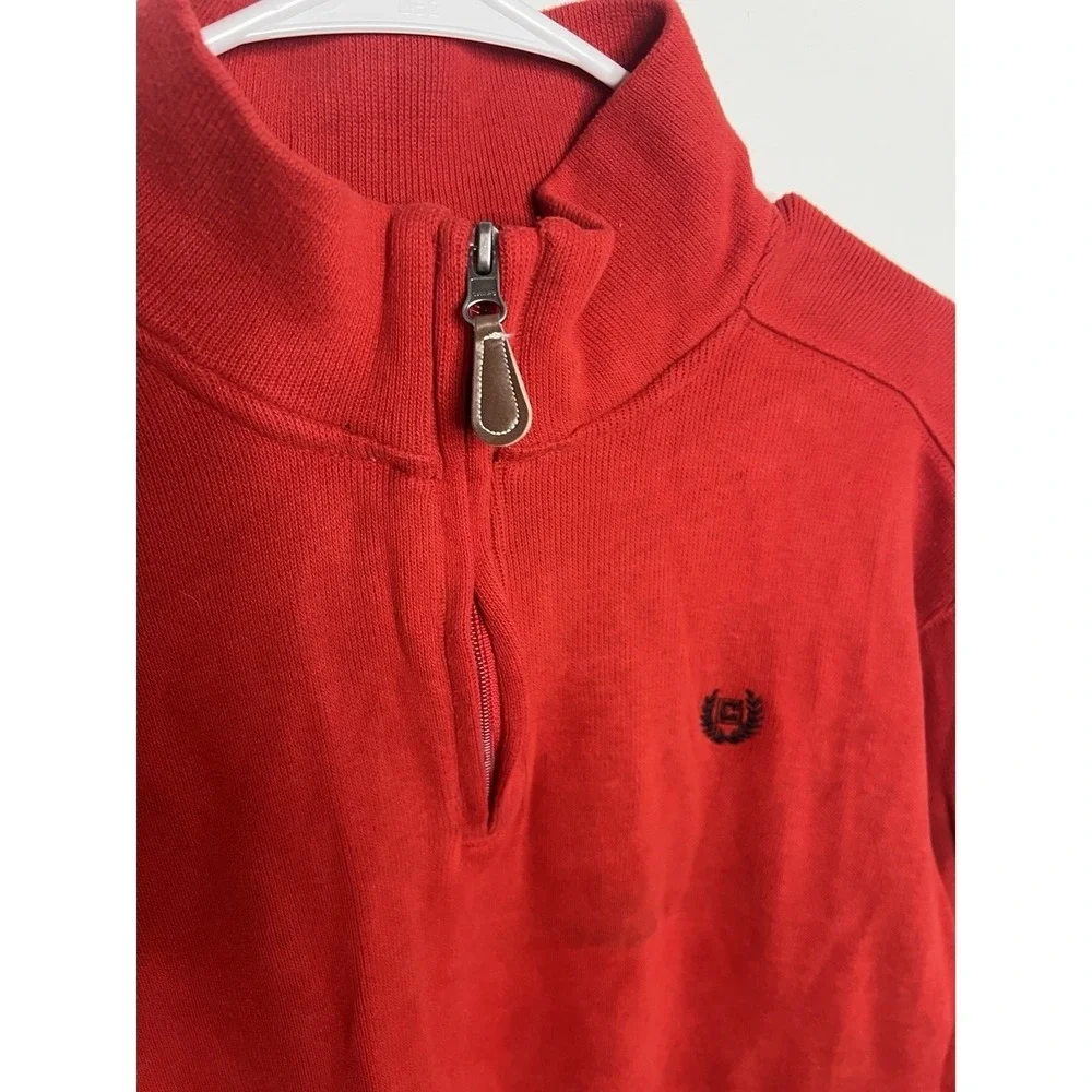 Chaps Mm XL (18-20) 100% Cotton Red Pullover 1/4 Preppy Academia Collegiate‎